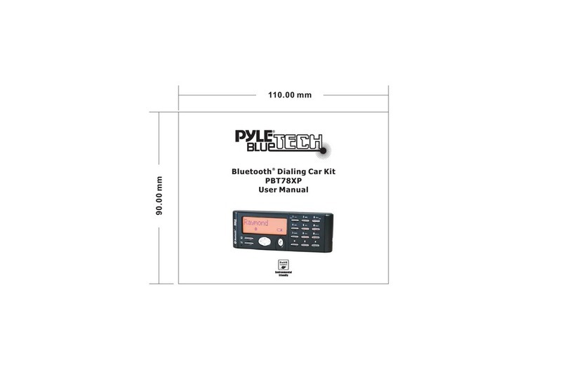 Pyle Bluetooth Dialing Car Kit PBT78XP User manual