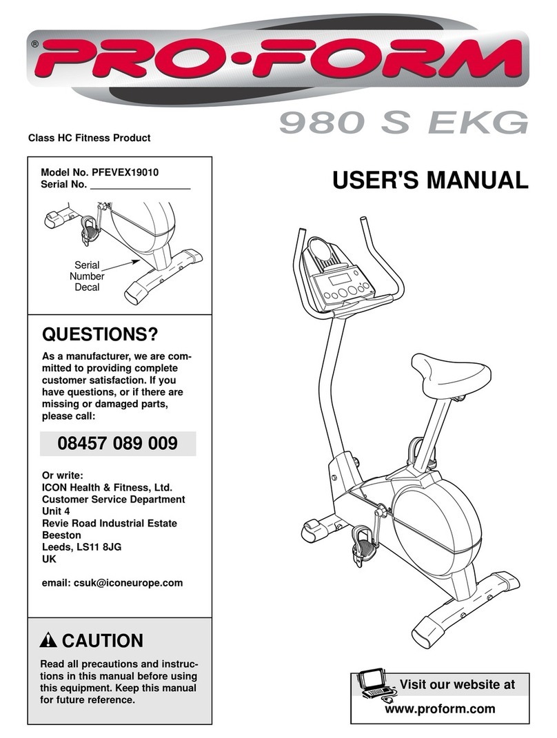 Pro-Form 980 S EKG PFEVEX19010 user manual