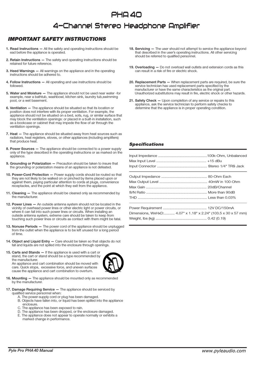 PYLE Audio PHA 40 User manual
