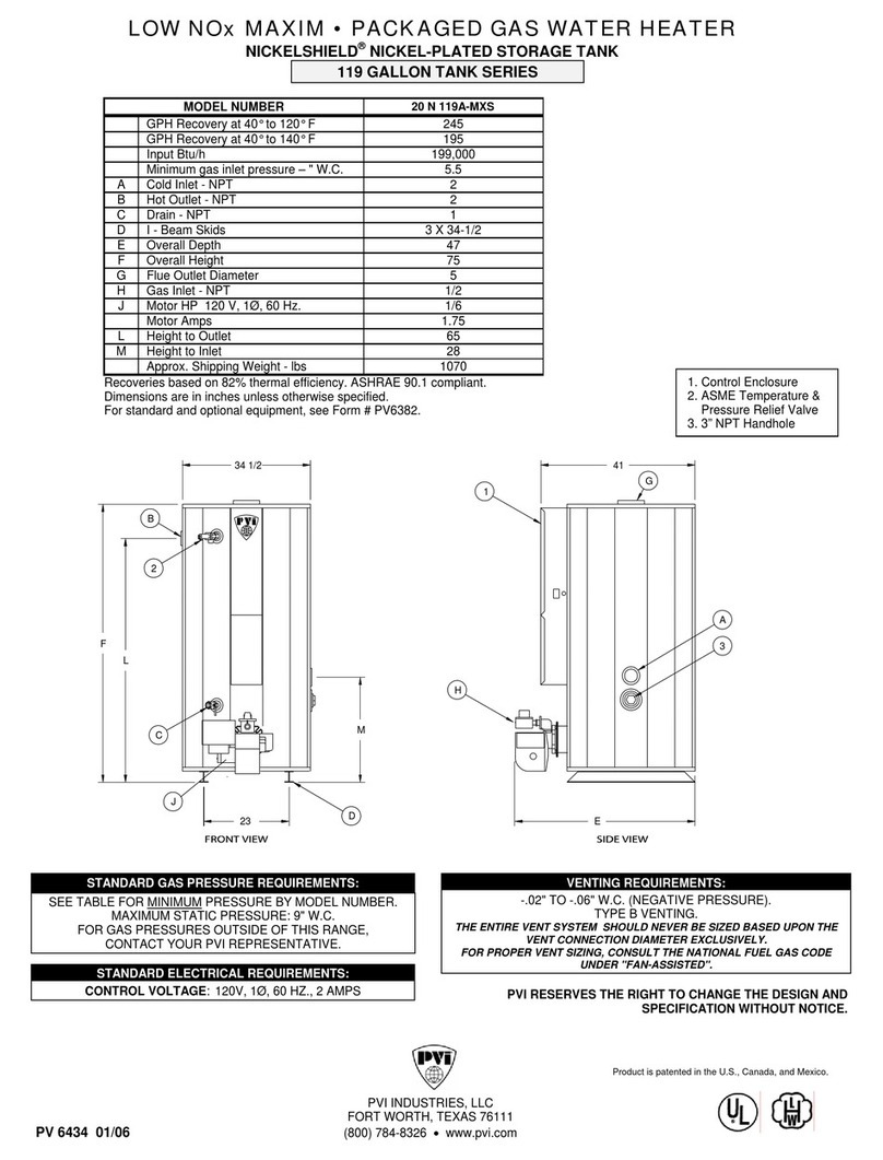 PVI Industries MAXIM 20 N 119A-MXS User manual