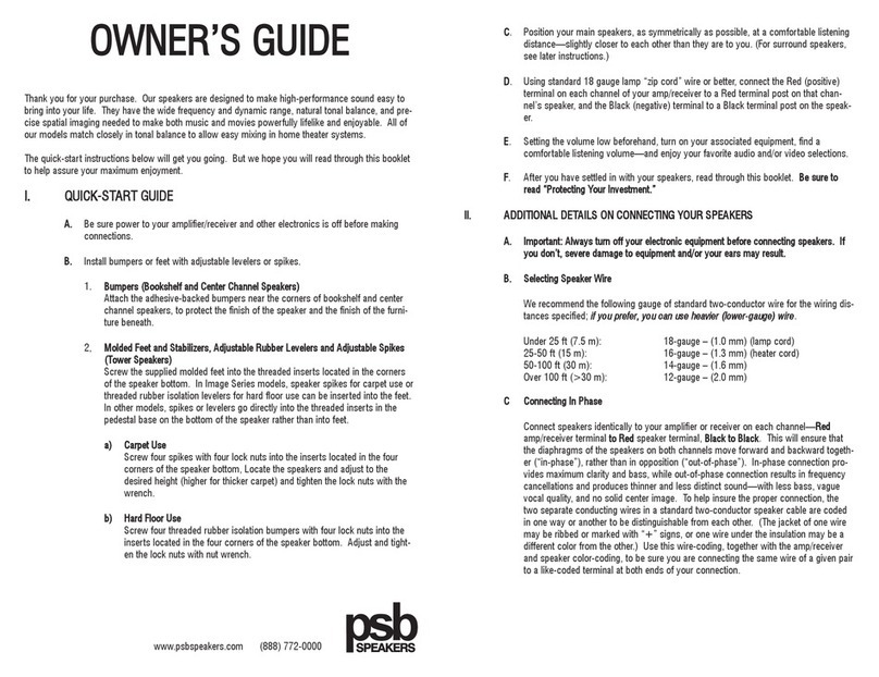 PSB speakers user manual