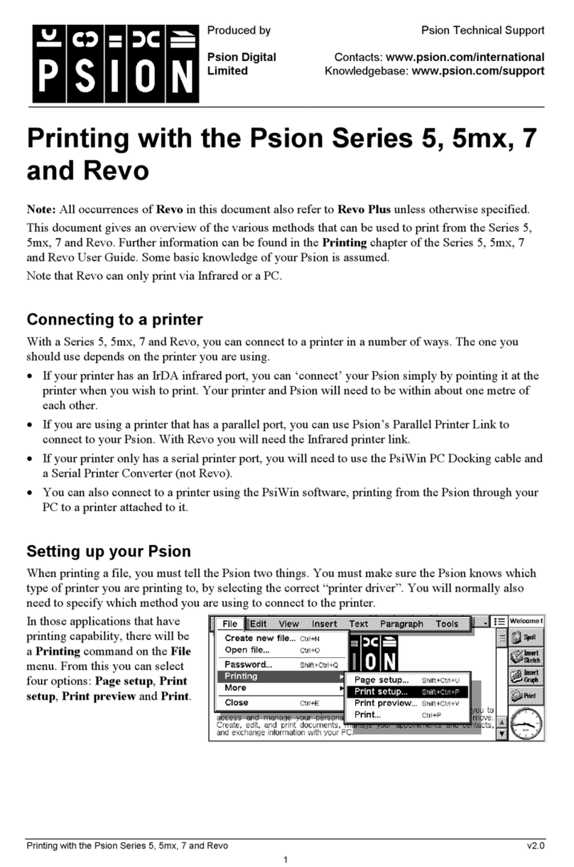 Psion Teklogix 5 series print guide