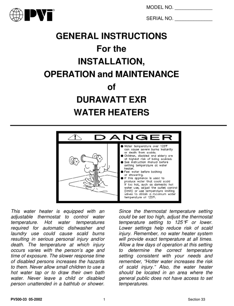 PVI Industries Water Heater User manual PVI Industries Water Heater User manual