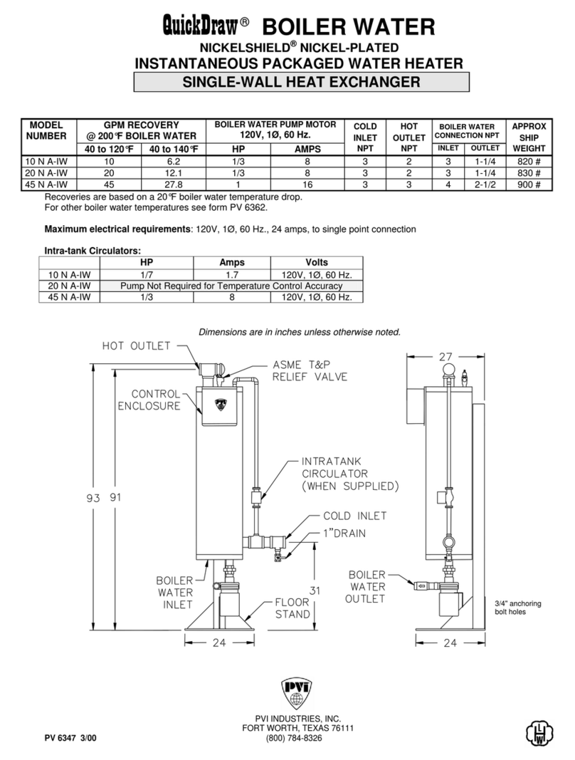 PVI QuickDraw Boiler Water PV 6347 User manual