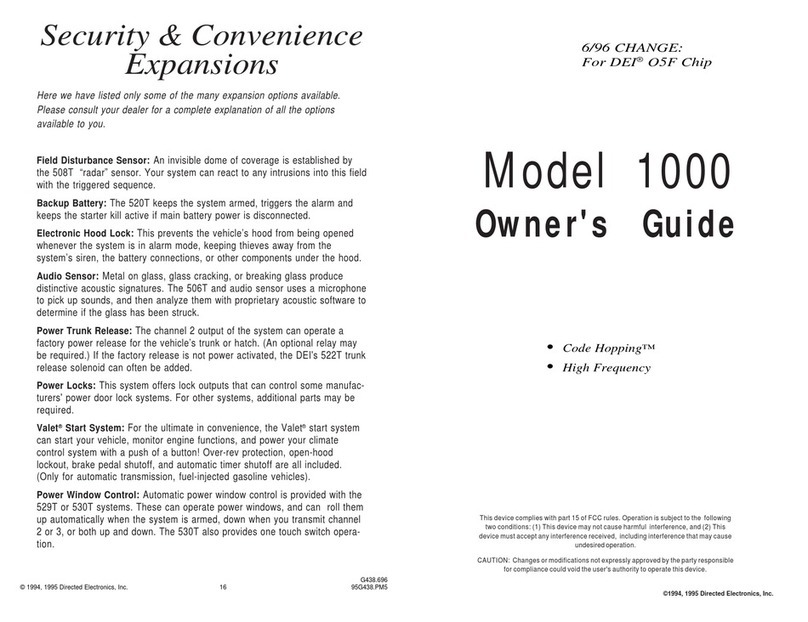 Directed Electronics 1000 User manual