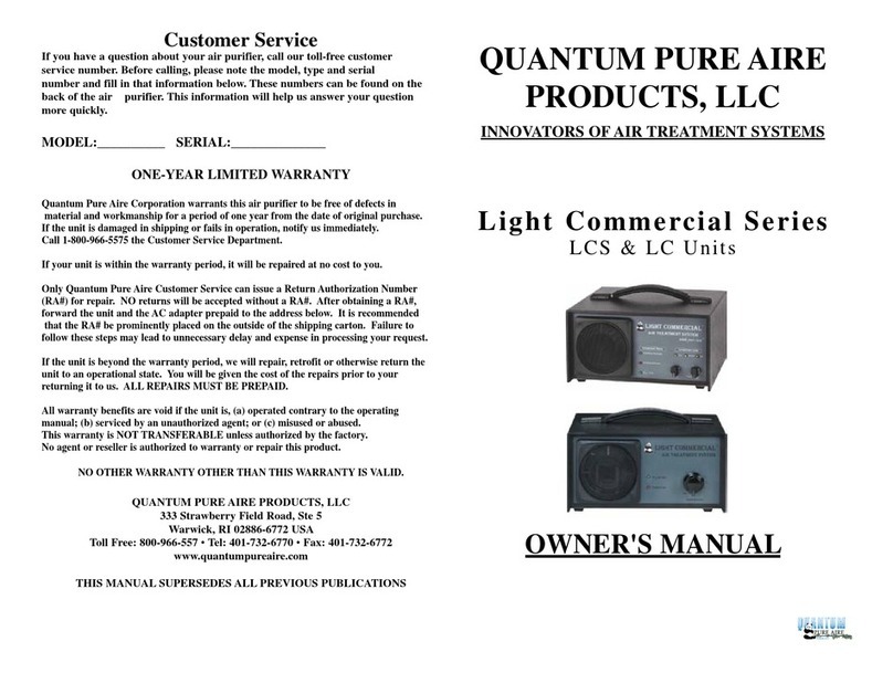 Quantum Pure Aire LC - 5500 owner's manual