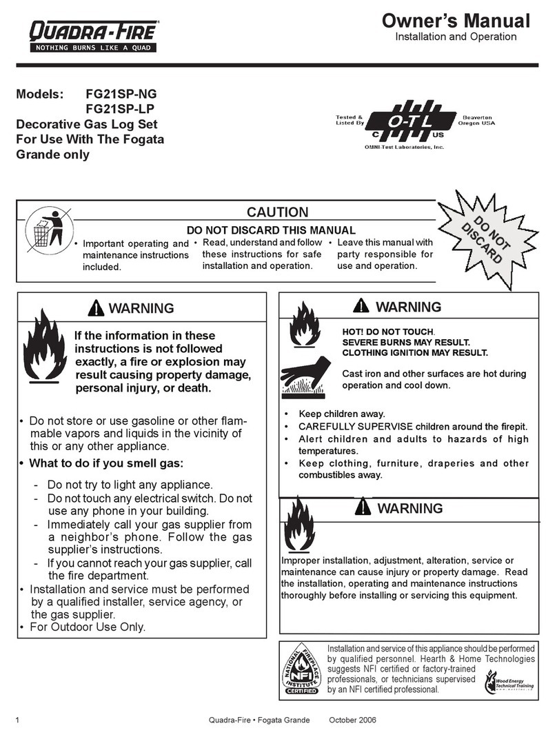 Quadra-Fire FG21SP-LP owner's manual