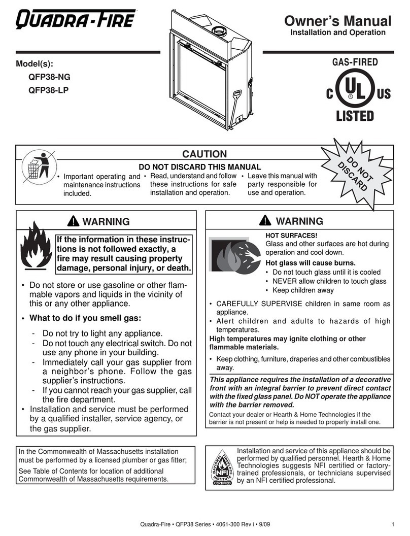 Quadra-Fire QFP38-LP User manual Quadra-Fire QFP38-LP User manual