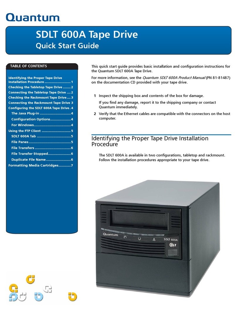 Quantum Tape Drive SDLT 600A quick start guide Quantum Tape Drive SDLT 600A quick start guide