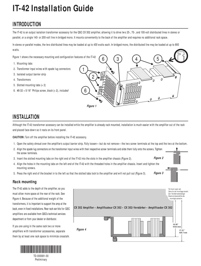 QSC Output Isolation Transformer IT-42 User manual