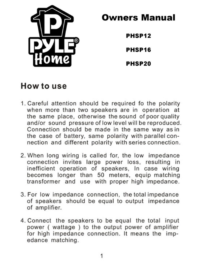 PYLE Audio PHSP12 User manual