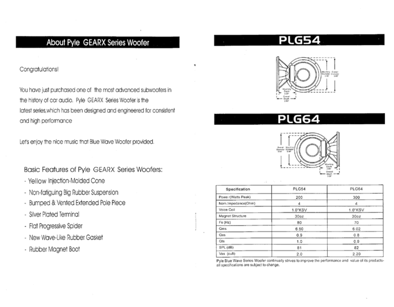 PYLE Audio PYLE Gear X Series PLG54 User manual PYLE Audio PYLE Gear X Series PLG54 User manual