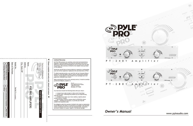 Pyle Pro Pro PT-2401 User manual Pyle Pro Pro PT-2401 User manual