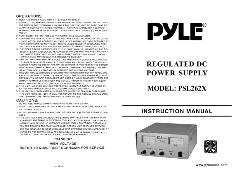 Pyle PSL262X instruction manual