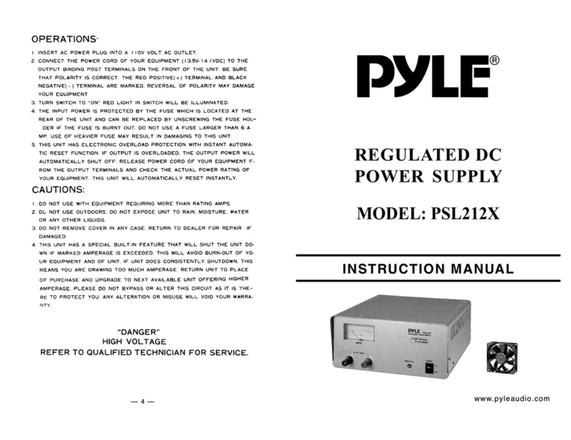 Pyle PSL212X instruction manual