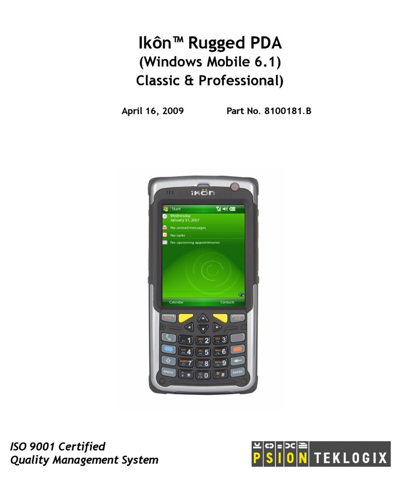 Psion Teklogix IKON RUGGED PDA 7505-BTMC75 User manual Psion Teklogix IKON RUGGED PDA 7505-BTMC75 User manual