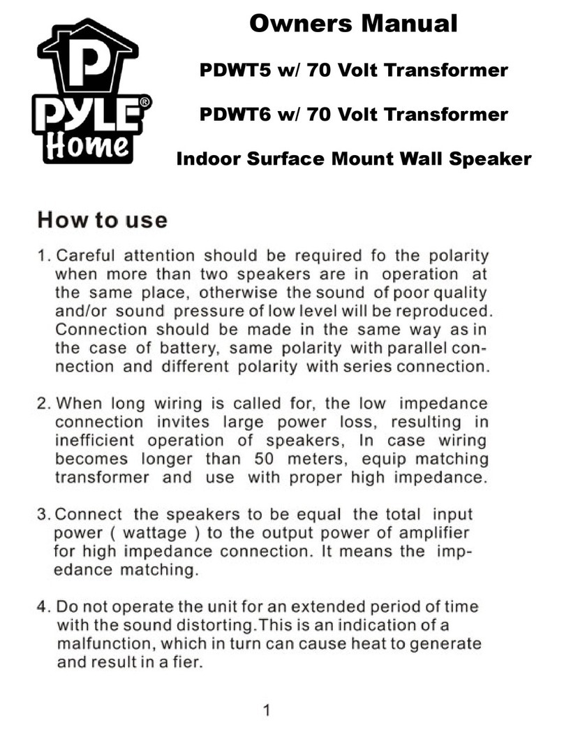 Pyle PDWT5 owner's manual