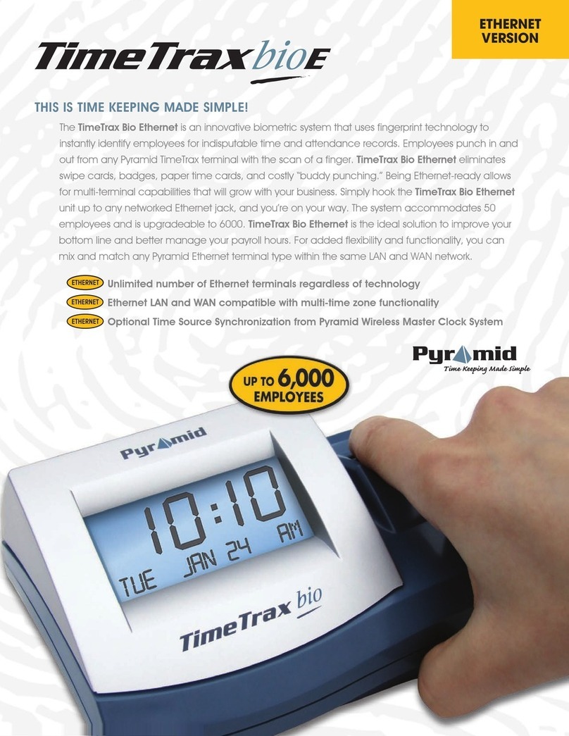 Pyramid TimeTrax Bio Ethernet Specifications