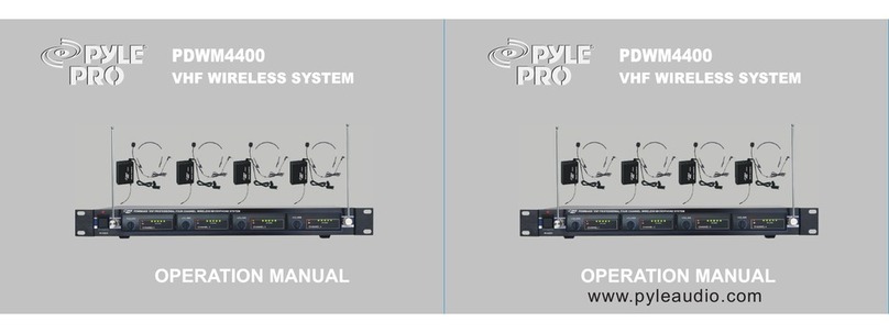 PYLE Audio VHF Wireless System PDWM4400 Operation manual PYLE Audio VHF Wireless System PDWM4400 Operation manual