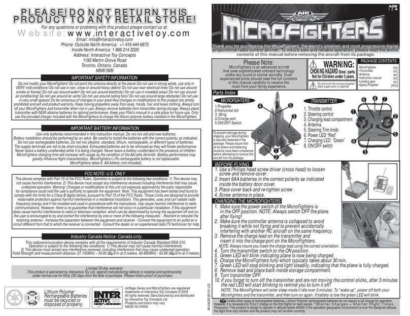 interactivetoy AirRage MicroFighters 60-479 User manual interactivetoy AirRage MicroFighters 60-479 User manual