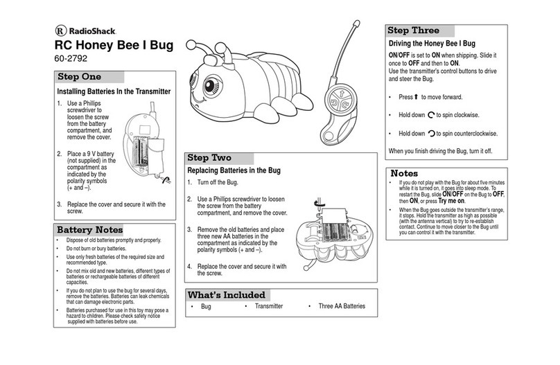 Radio Shack RC HONEY BEE I BUG 60-2792 user manual Radio Shack RC HONEY BEE I BUG 60-2792 user manual