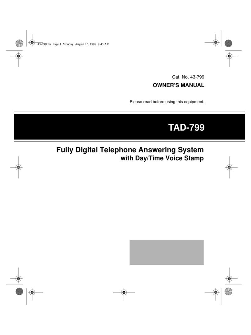 Radio Shack TAD-799 User manual Radio Shack TAD-799 User manual