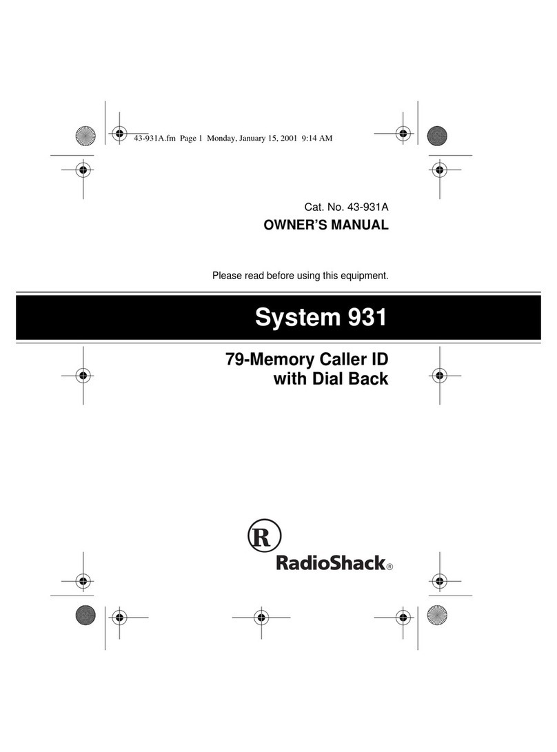Radio Shack 43-931A User manual