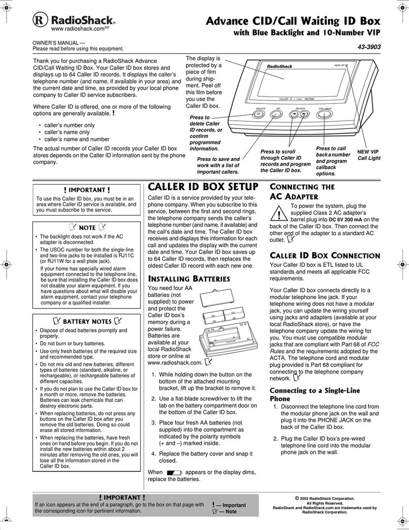 Radio Shack 43-3903 User manual Radio Shack 43-3903 User manual