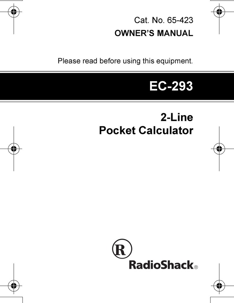Radio Shack EC-293 User manual