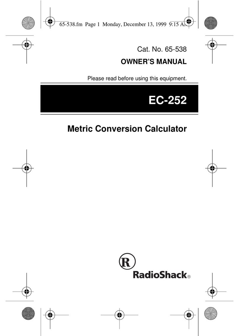 Radio Shack EC-252 owner's manual