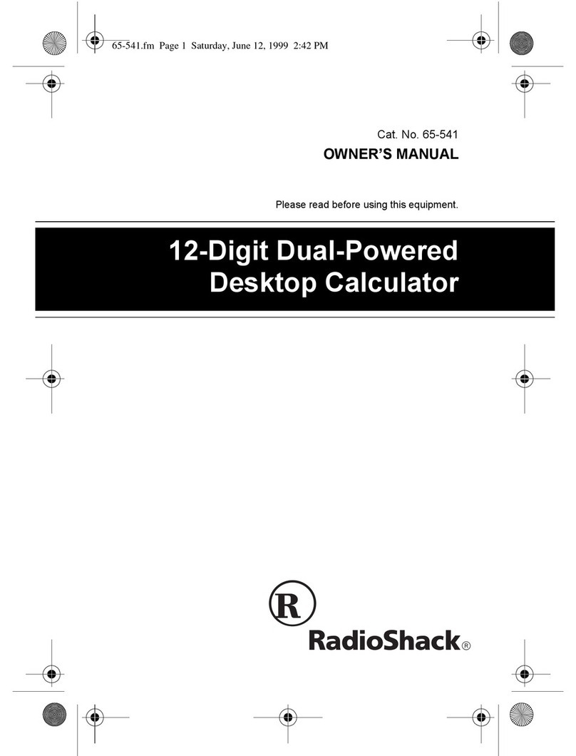 Radio Shack 65-541 owner's manual