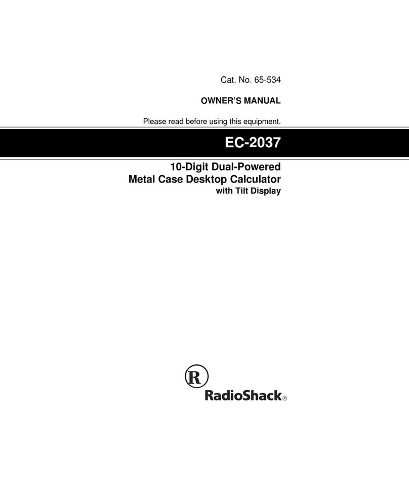 Radio Shack EC-2037 owner's manual