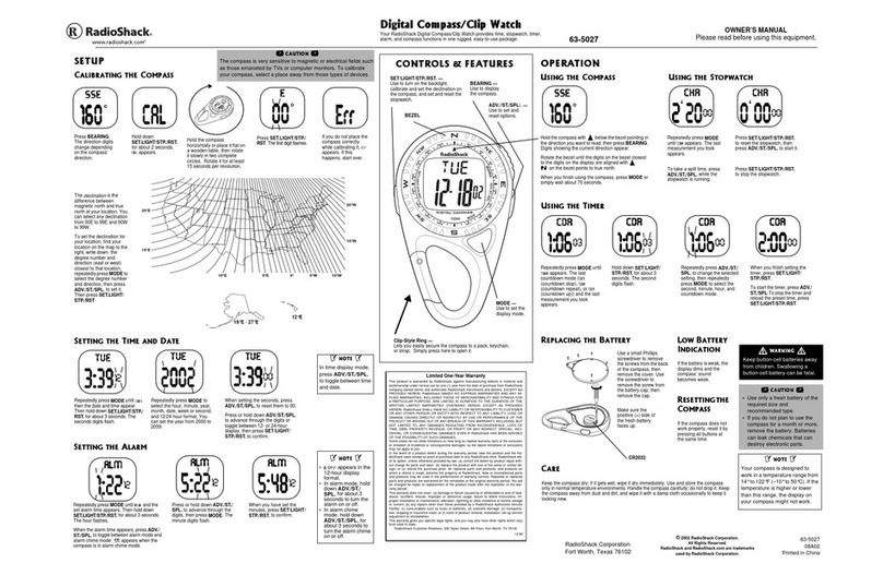 Radio Shack 63-5027 owner's manual