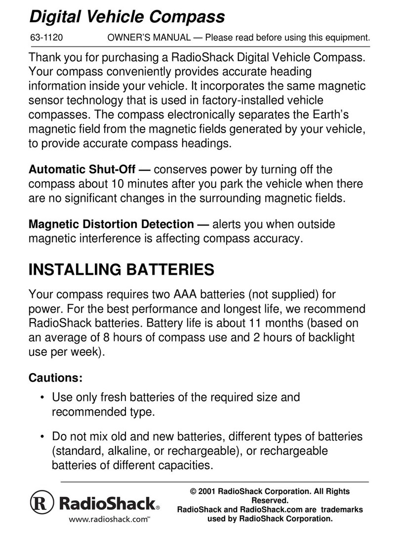 Radio Shack 63-1120 owner's manual