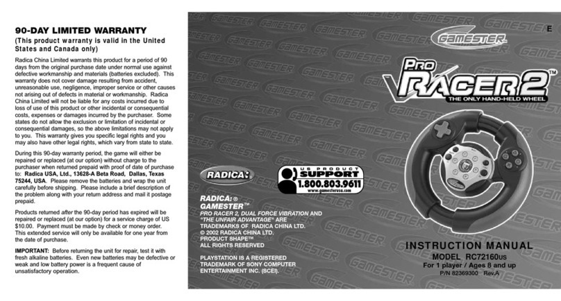 Radica Games PRO RACER 2 RC72160US instruction manual