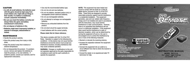 Gamester RC71113 instruction manual Gamester RC71113 instruction manual