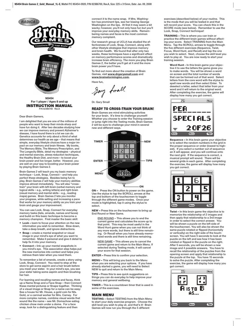 Radica Games N5454 instruction manual