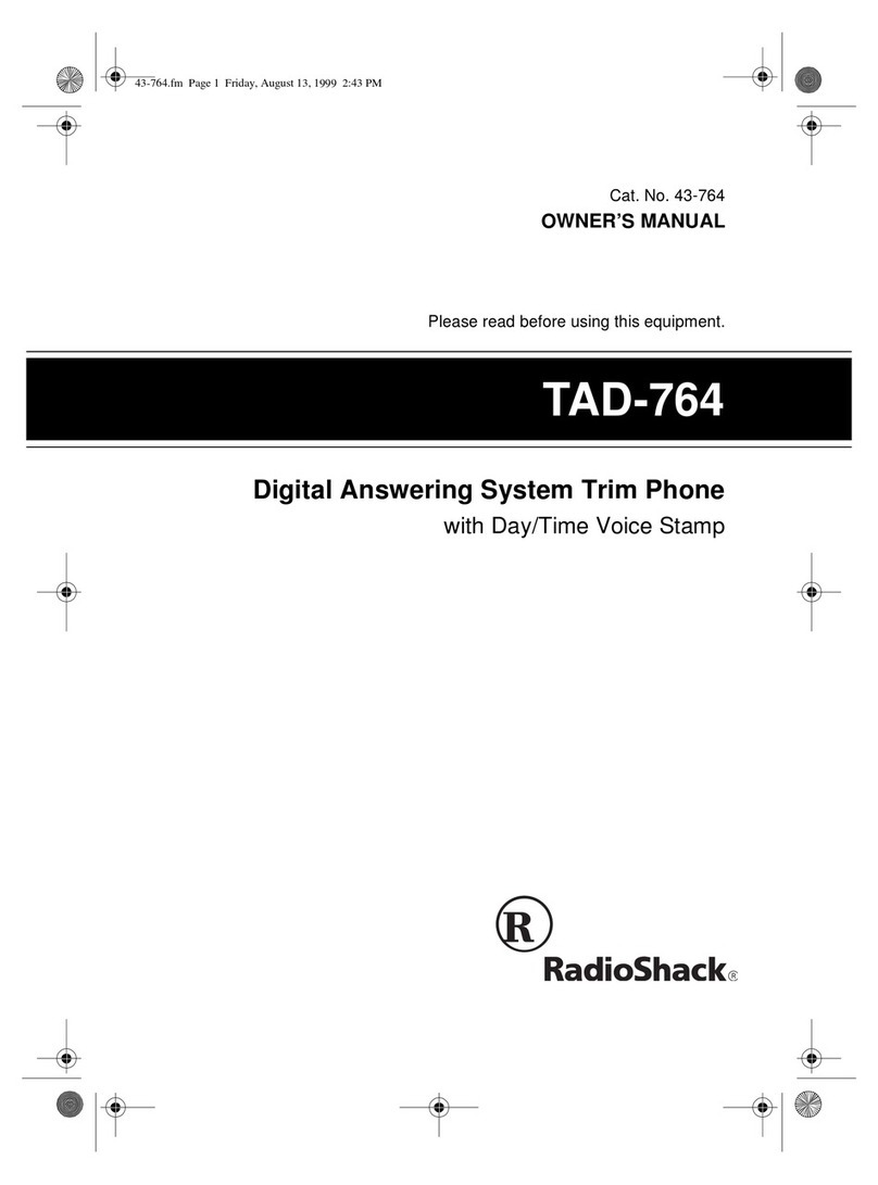 Radio Shack TAD-764 User manual