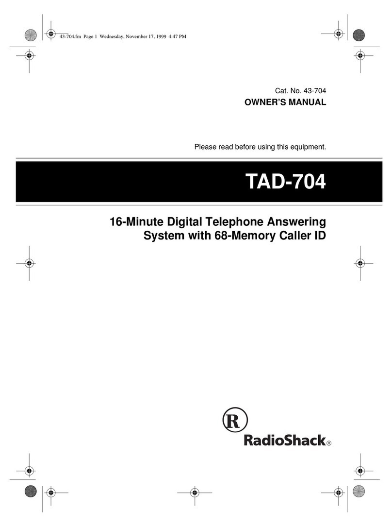 Radio Shack TAD-704 User manual Radio Shack TAD-704 User manual