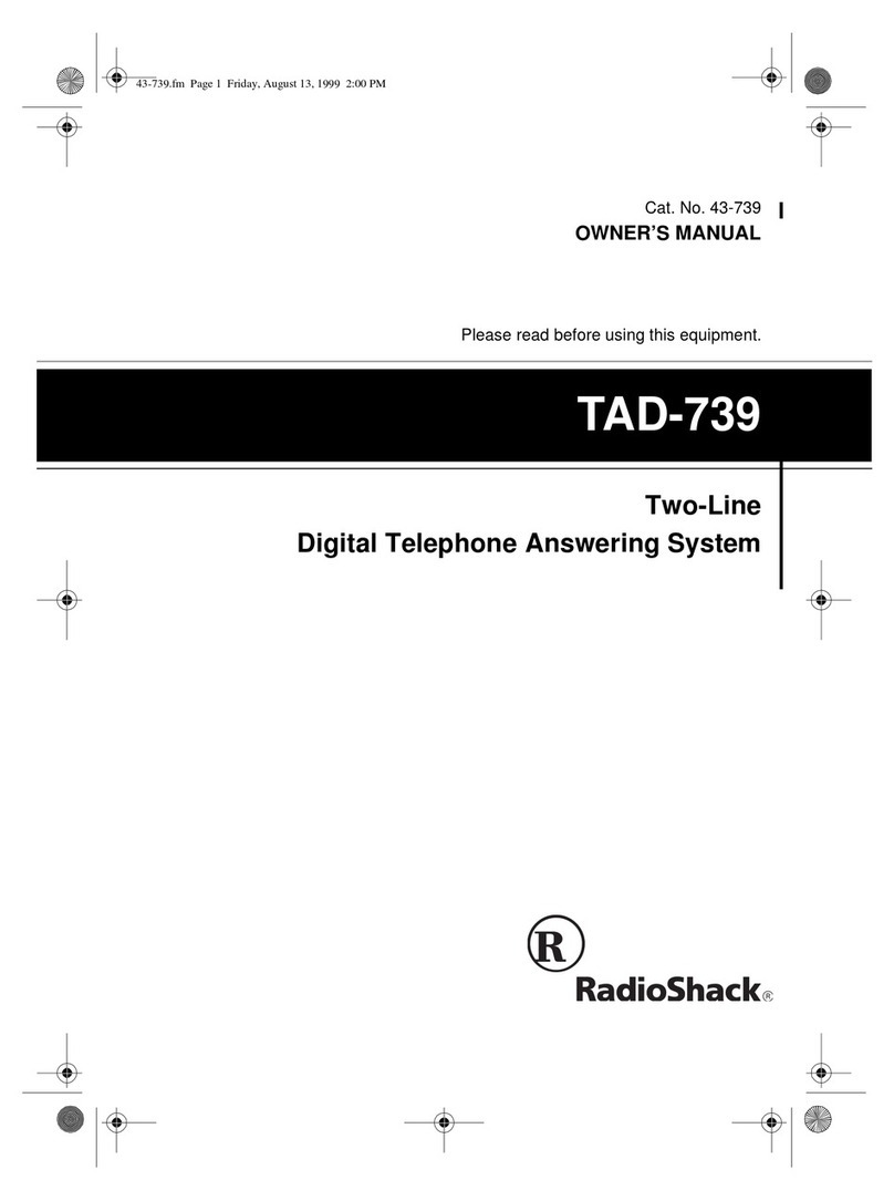 Radio Shack TAD-739 owner's manual