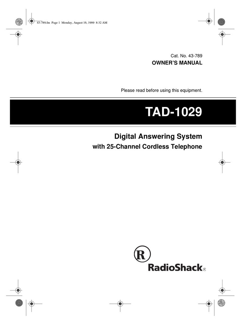 Radio Shack TAD-1029 User manual
