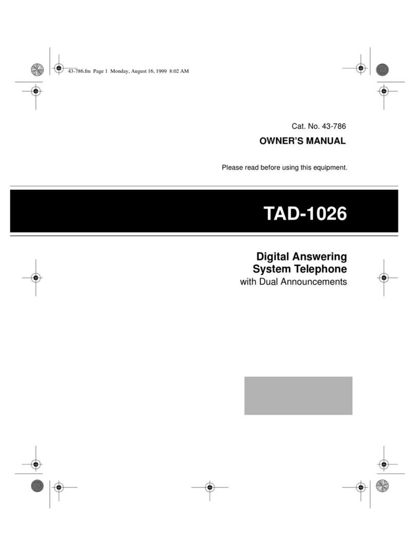 Radio Shack TAD-1026 User manual