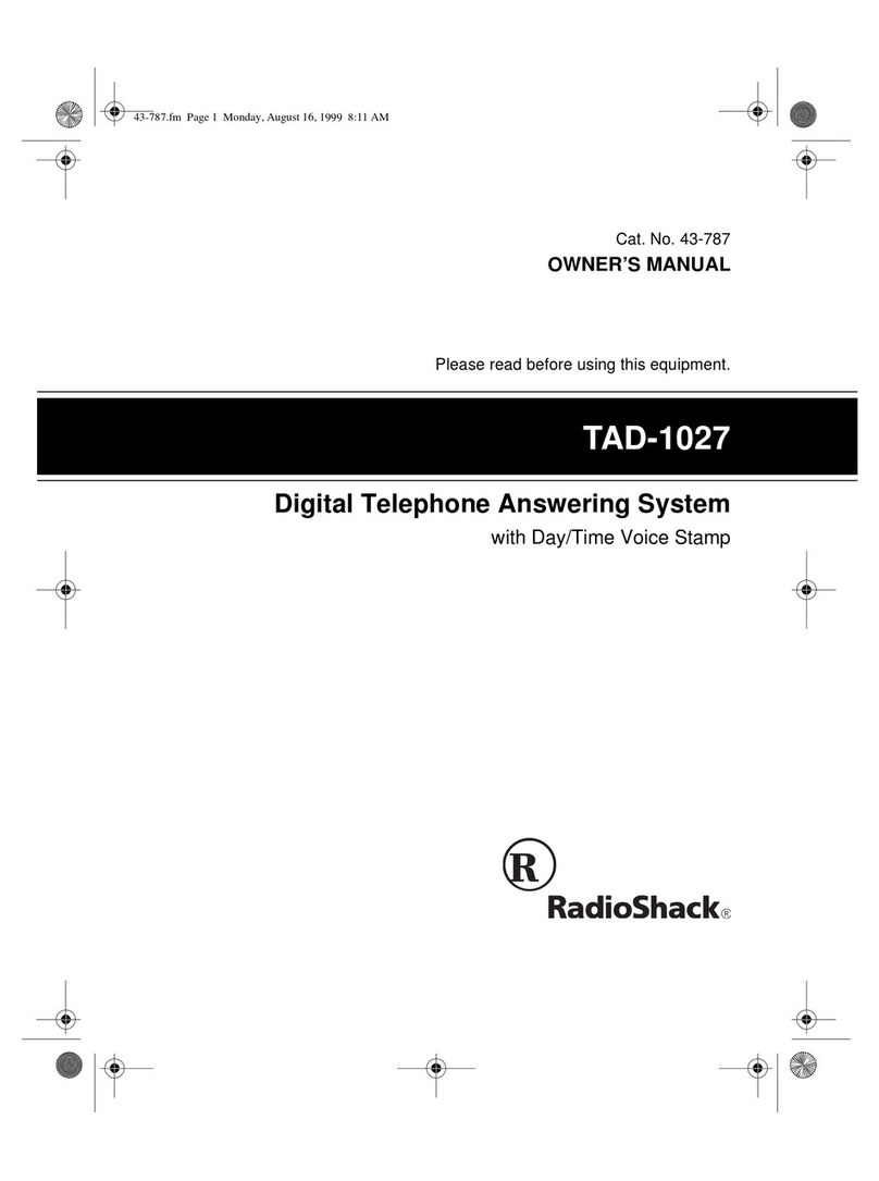 Radio Shack TAD-1027 owner's manual