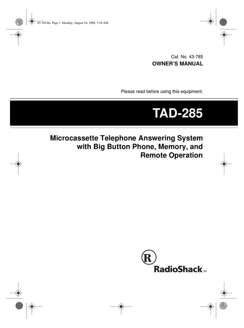 Radio Shack TAD-285 owner's manual
