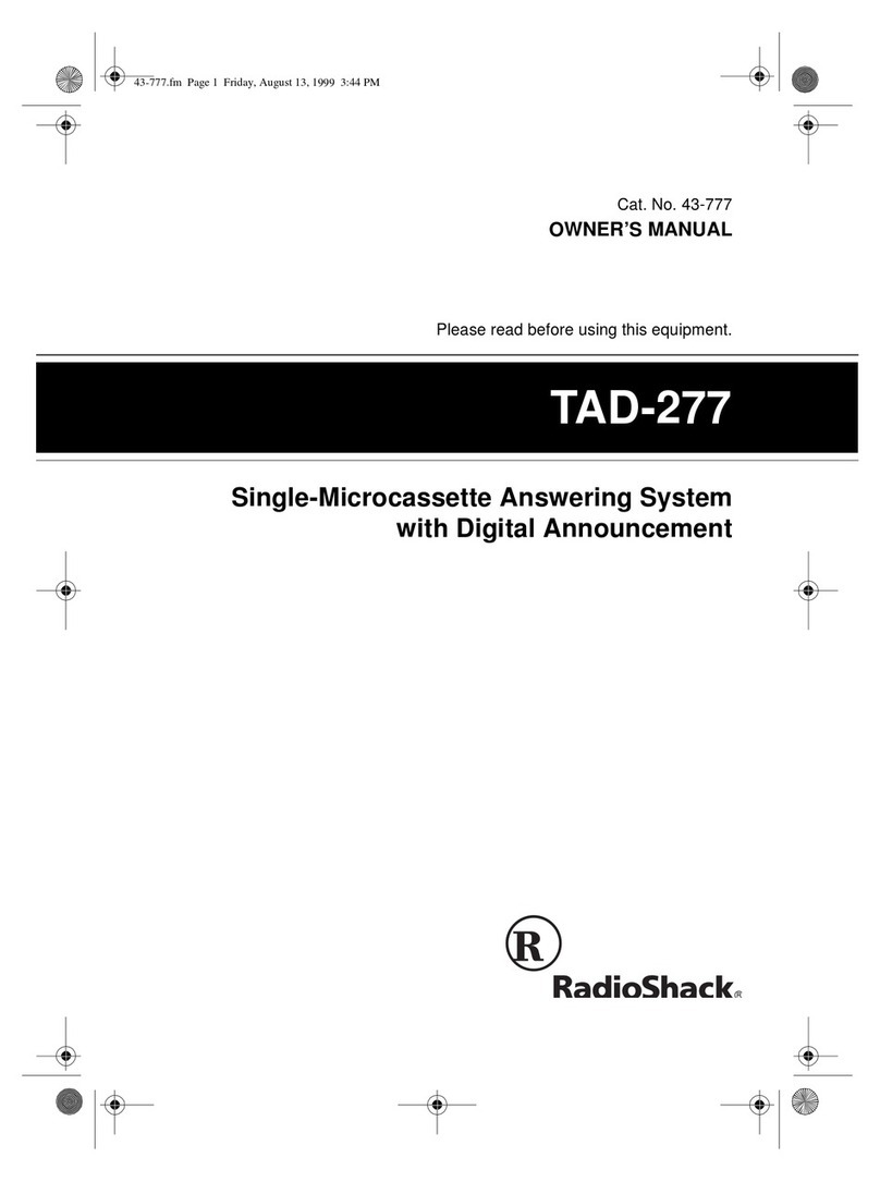 Radio Shack TAD-277 User manual Radio Shack TAD-277 User manual