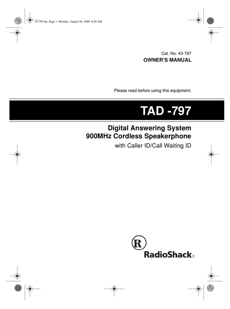 Radio Shack TAD -797 User manual