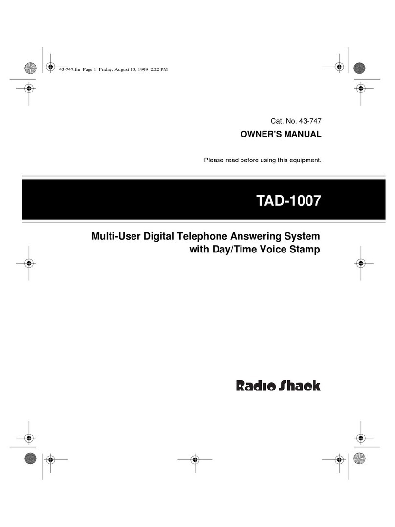 Radio Shack TAD-1007 owner's manual