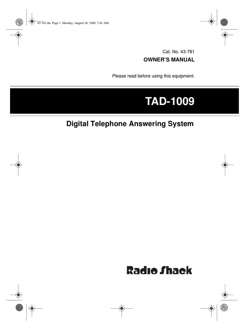 Radio Shack TAD-1009 User manual Radio Shack TAD-1009 User manual