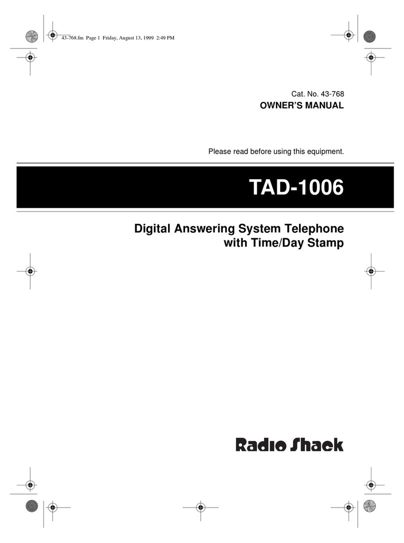 Radio Shack TAD-1006 owner's manual