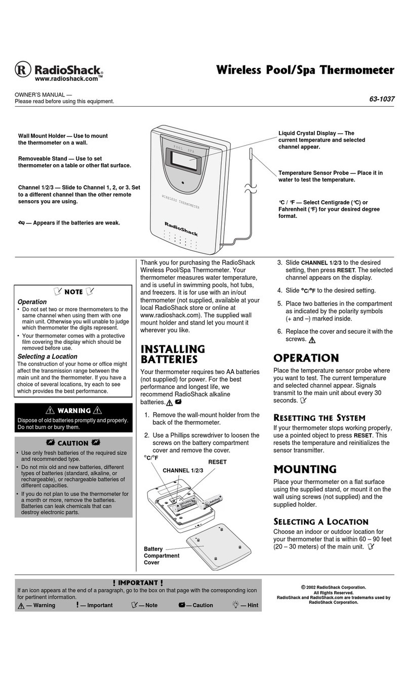 Radio Shack 63-1037 User manual